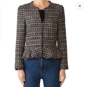 ♥️ Rebecca Taylor Ruffled Multi Tweed Jacket